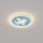 Modern Eclectic Kids Cartoon Airplane Iron Aluminum LED Flush Mount Ceiling Light for Bedroom