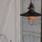 Traditional Japanese Cone Iron Solid Wood 1-Light Pendant Light For Bedroom