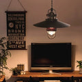 Traditional Japanese Cone Iron Solid Wood 1-Light Pendant Light For Bedroom