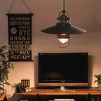 Traditional Japanese Cone Iron Solid Wood 1-Light Pendant Light For Bedroom