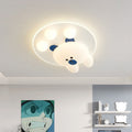 Contemporary Creative Kids Cartoon Bear Iron Acrylic LED Flush Mount Ceiling Light For Bedroom