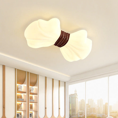 Modern Eclectic Kids Bow Iron PE LED Flush Mount Ceiling Light For Bedroom