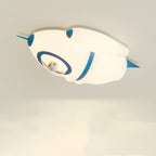Contemporary Creative Kids Rocket Iron Acrylic LED Flush Mount Ceiling Light For Bedroom