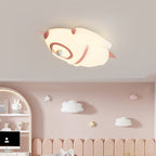 Contemporary Creative Kids Rocket Iron Acrylic LED Flush Mount Ceiling Light For Bedroom
