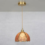 Contemporary Luxury Dome Crystal Copper 1-Light Pendant Light For Living Room