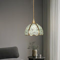 Contemporary Luxury Dome Crystal Copper 1-Light Pendant Light For Living Room