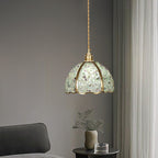 Contemporary Luxury Dome Crystal Copper 1-Light Pendant Light For Living Room