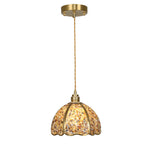 Contemporary Luxury Dome Crystal Copper 1-Light Pendant Light For Living Room