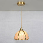 Contemporary Luxury Dome Crystal Copper 1-Light Pendant Light For Living Room