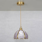 Contemporary Luxury Dome Crystal Copper 1-Light Pendant Light For Living Room