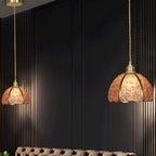 Contemporary Luxury Dome Crystal Copper 1-Light Pendant Light For Living Room