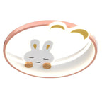 Contemporary Creative Kids Rabbit Iron Acrylic LED Flush Mount Ceiling Light For Bedroom