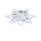 Modern Luxury Flower Iron Crystal Acrylic LED Semi-Flush Mount Ceiling Light For Bedroom