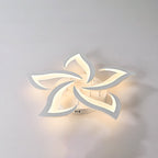 Modern Luxury Flower Iron Crystal Acrylic LED Semi-Flush Mount Ceiling Light For Bedroom