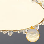 Modern Luxury Petal Round Copper Acrylic Crystal LED Flush Mount Ceiling Light For Bedroom
