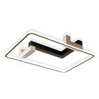 Contemporary Creative Rectangular Acrylic Iron Aluminum LED Semi-Flush Mount Ceiling Light For Living Room