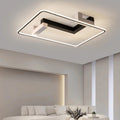 Contemporary Creative Rectangular Acrylic Iron Aluminum LED Semi-Flush Mount Ceiling Light For Living Room