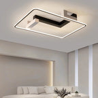 Contemporary Creative Rectangular Acrylic Iron Aluminum LED Semi-Flush Mount Ceiling Light For Living Room
