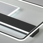 Contemporary Creative Rectangular Acrylic Iron Aluminum LED Semi-Flush Mount Ceiling Light For Living Room