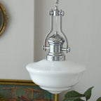 Modern Mid-Century Cone Iron Glass 1-Light Pendant Light For Living Room