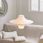 Traditional Japanese Flying Saucer Iron Silk 2/3 Light Pendant Light for Living Room
