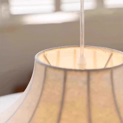 Traditional Japanese Flying Saucer Iron Silk 2/3 Light Pendant Light for Living Room