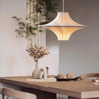 Traditional Japanese Flying Saucer Iron Silk 2/3 Light Pendant Light for Living Room