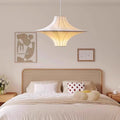 Traditional Japanese Flying Saucer Iron Silk 2/3 Light Pendant Light for Living Room