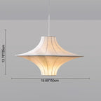 Traditional Japanese Flying Saucer Iron Silk 2/3 Light Pendant Light for Living Room