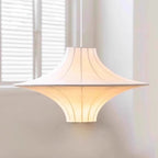 Traditional Japanese Flying Saucer Iron Silk 2/3 Light Pendant Light for Living Room
