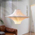 Traditional Japanese Flying Saucer Iron Silk 2/3 Light Pendant Light for Living Room