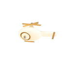 Contemporary Creative Kids Helicopter Iron Acrylic LED Flush Mount Ceiling Light For Bedroom