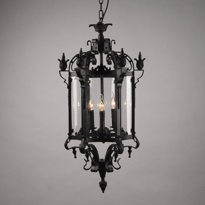 Modern Luxury Cylinder Iron Glass 3-Light Pendant Light For Hallway