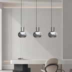 Contemporary Scandinavian Globe Iron Glass LED Chandelier Island Light For Living Room