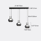 Contemporary Scandinavian Globe Iron Glass LED Chandelier Island Light For Living Room