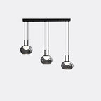 Contemporary Scandinavian Globe Iron Glass LED Chandelier Island Light For Living Room