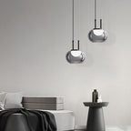 Contemporary Scandinavian Globe Iron Glass LED Chandelier Island Light For Living Room