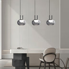 Contemporary Scandinavian Globe Iron Glass LED Chandelier Island Light For Living Room