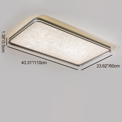 Modern Minimalist Rectangular Aluminum Iron Acrylic LED Flush Mount Ceiling Light For Living Room