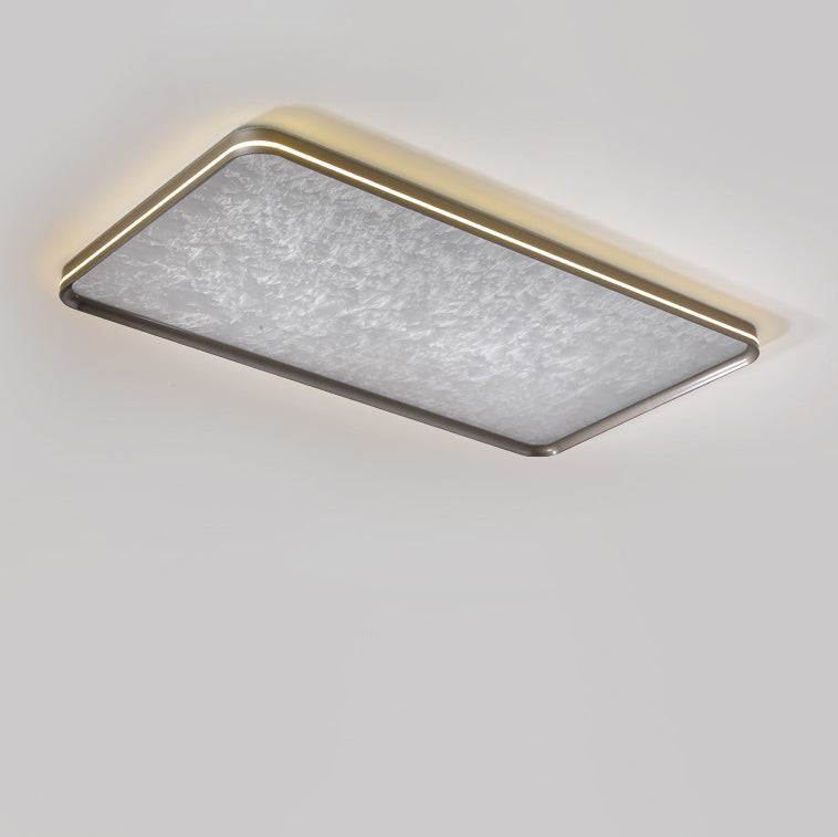 Modern Minimalist Rectangular Aluminum Iron Acrylic LED Flush Mount Ceiling Light For Living Room
