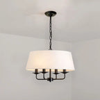 Traditional Rustic Cylinder Iron Fabric 4-light Chandelier for Living Room modern luxury lighting fixture
