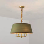 Traditional Rustic Cylinder Iron Fabric 4-light Chandelier for Living Room Lumendat