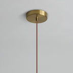 Modern Mid-Century Round Metal Rubberwood Glass 1-Light Pendant Light For Living Room