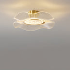 Modern Luxury Flower Metal Aluminum Acrylic LED Semi-Flush Mount Ceiling Light For Bedroom