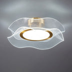 Modern Luxury Flower Metal Aluminum Acrylic LED Semi-Flush Mount Ceiling Light For Bedroom