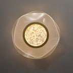 Modern Luxury Flower Metal Aluminum Acrylic LED Semi-Flush Mount Ceiling Light For Bedroom