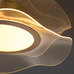 Modern Luxury Flower Metal Aluminum Acrylic LED Semi-Flush Mount Ceiling Light For Bedroom