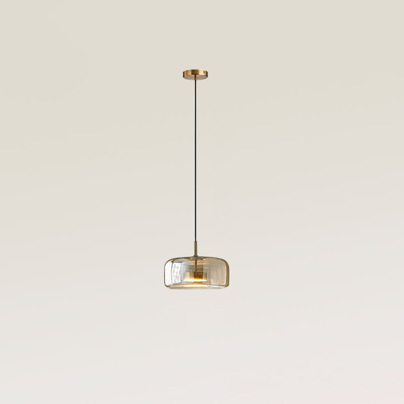 Contemporary Scandinavian Cylinder Iron Glass 1-light Pendant Light for Bedroom BulbSquare