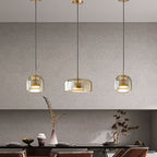 Contemporary Scandinavian Cylinder Iron Glass 1-light Pendant Light for Bedroom BulbSquare