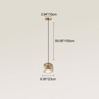 Contemporary Scandinavian Cylinder Iron Glass 1-light Pendant Light for Bedroom BulbSquare